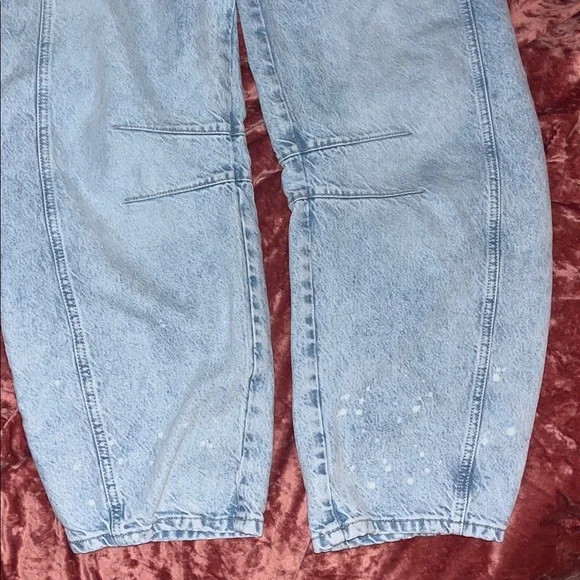 We The Free Sky Blue Barrel leg Denim Jeans - Picture 3 of 8